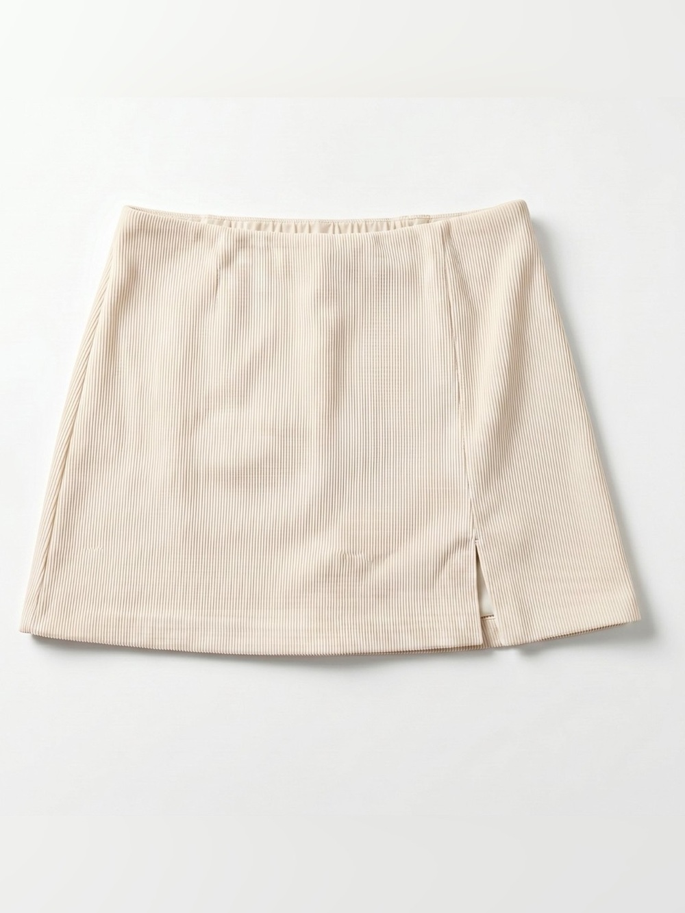 House of Harlow 1960 Cream Corduroy-Look Ribbed Pull-On Mini Skirt